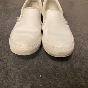 White slip on vans